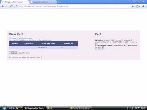 PHP & MySQL - Shopping Cart - Part 12