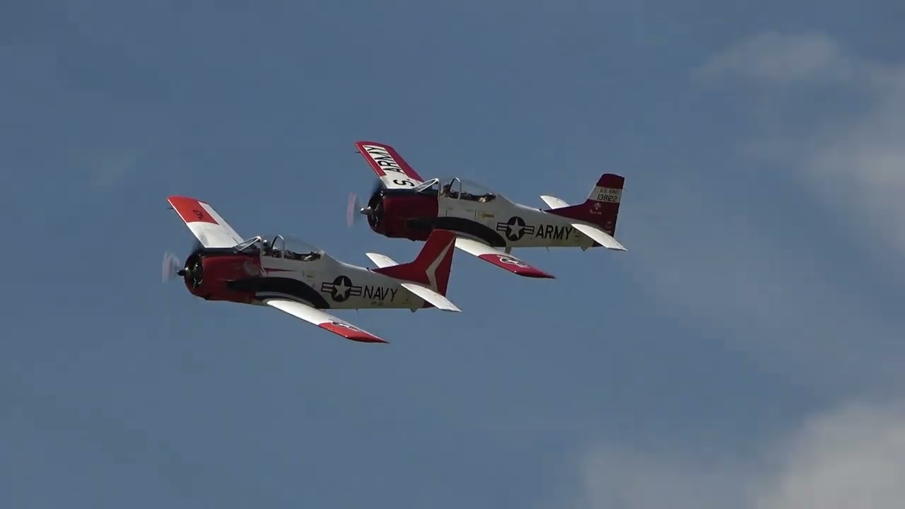 North American T28 Trojans Display at Hunter Valley Airshow 2025