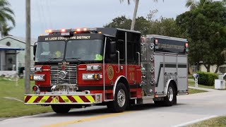 St. Lucie County Fire District Engine 10 And Rescue 18 Responding To A Fall