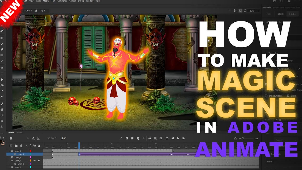 How to Make a Magic Scene in Adobe Animate | 2d Animation Tutorial | Toon Mentor