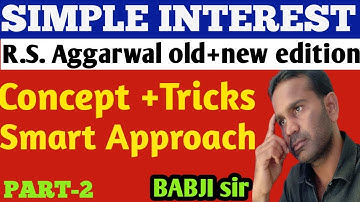 SIMPLE INTEREST-2 concept, problems#RS AGARWAL# ARITHMETIC classes in telugu#babji study point