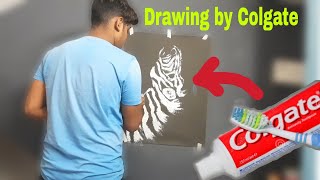 Drawing By Colgate and Toothbrush | India art challenge | Speed Painting