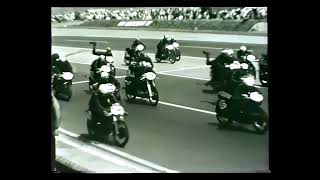 AVUS motorcycle race 1963 - short video scene without sound - start of the racing machines - 500cc