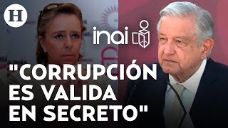 AMLO critica actuar del INAI, justifica difusión de datos de María Amparo por actos de corrupción