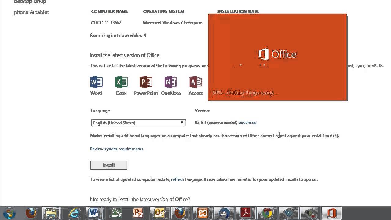 how do i install office 365 on another pc