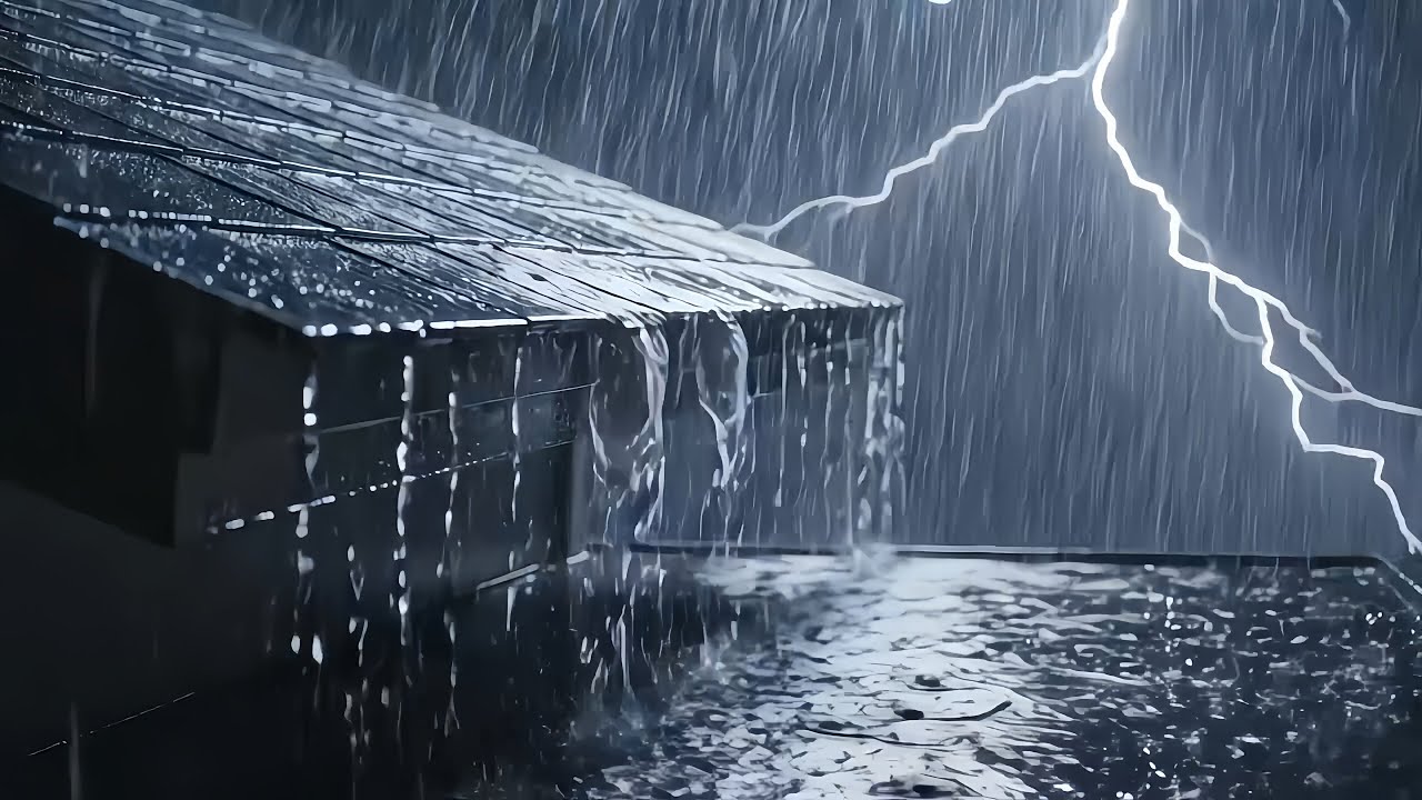 Natural Night Rain on Metal Roof | ASMR for Sleep, Study & Relax