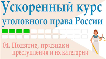 04. Понятие, признаки преступления и их категории || Ускоренный курс уголовного права России