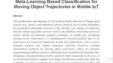 Meta Learning Based Classification for Moving Object Trajectories in Mobile IoT