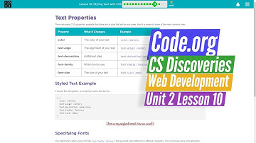 Styling Text with CSS - Lesson 10.11 Tutorial with Answers - Code.org Web Development