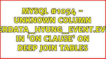 MySQL #1054 - Unknown column 