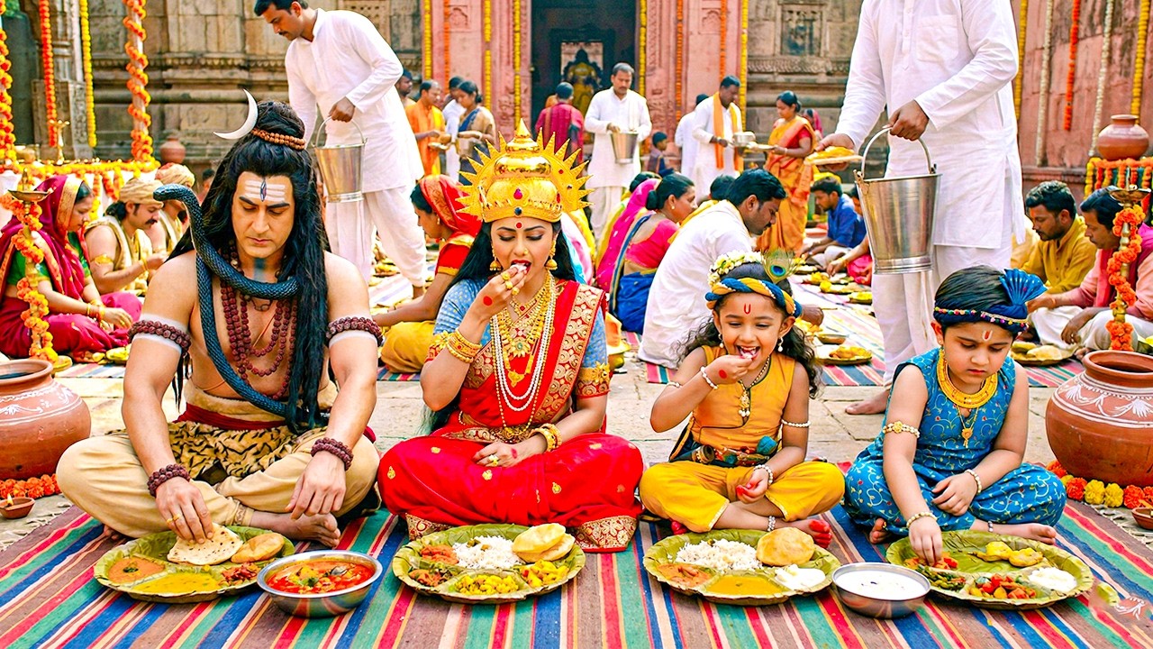 बाल कान्हा ने महादेव के साथ भंडारे में भोजन किया | यशोमती मईया के नंदलाला | Shree Krishan