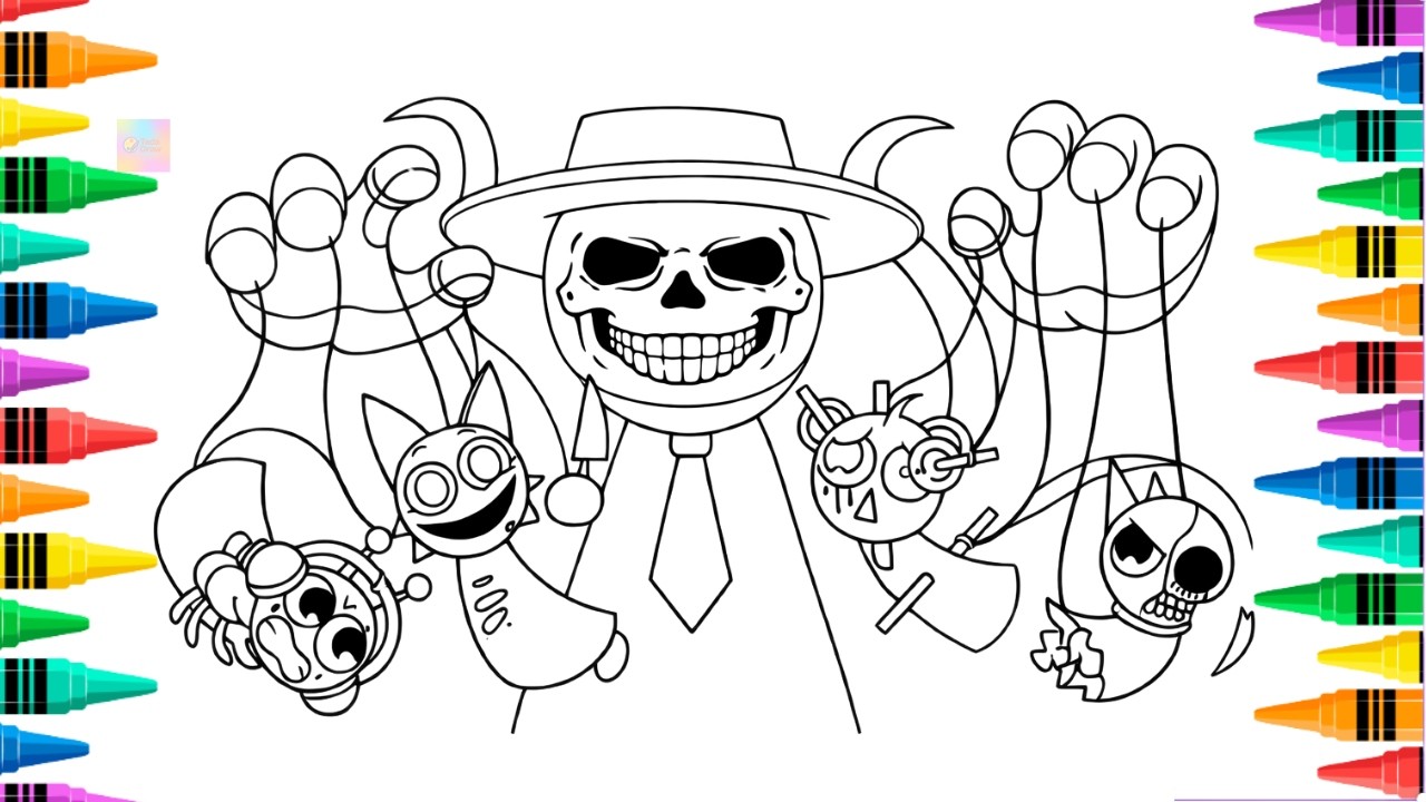 Sprunki Logic Inspired Coloring Pages 🎭 Dark Puppet Cartoon Fan Art |TadaDraw