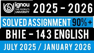 BHIE 143 SOLVED ASSIGNMENT 2025-26 | BHIE 143 SOLVED ASSIGNMENT 2025-26 IN ENGLISH | BHIE 143