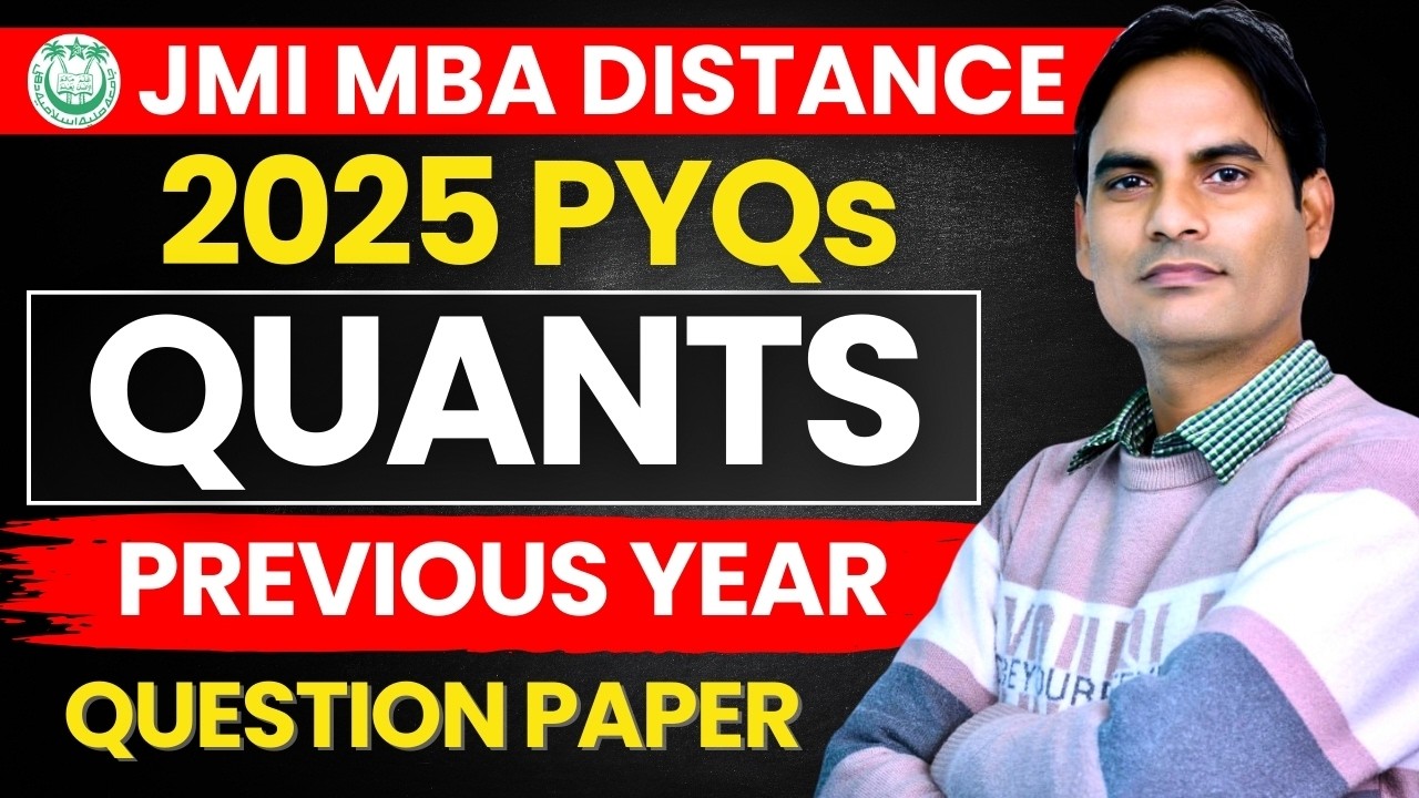 JMI MBA DISTANCE 2026 | 2025 Previous Year Question Paper Solution & Analysis |Quantitative Aptitude