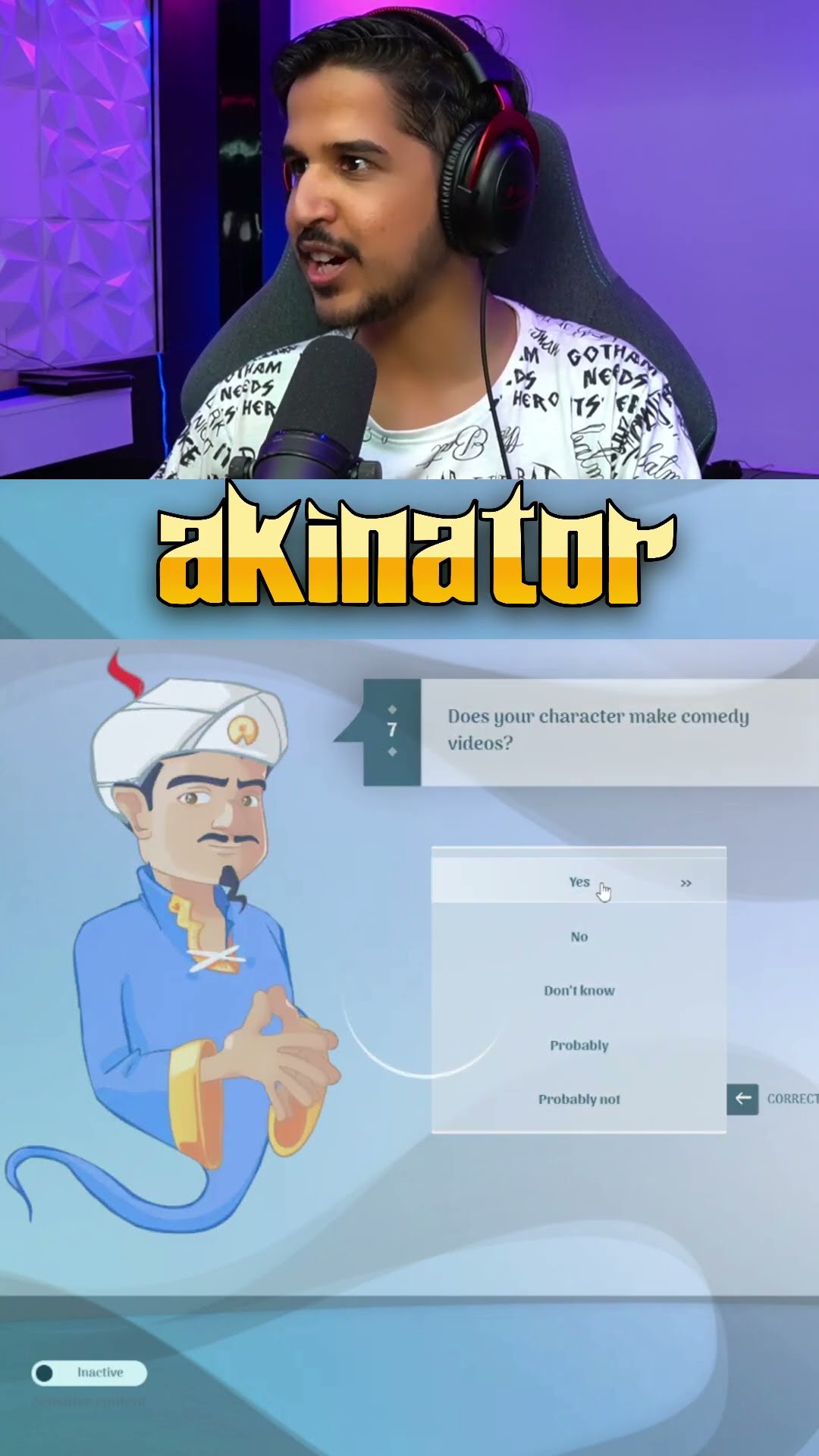 Can AKINATOR find PUNEET SUPERSTAR ? #shorts