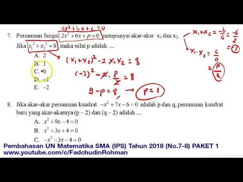 Pembahasan Soal Un Unbk Matematika Sma Ma Ips Tahun 2018 No 7 8