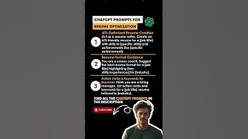 ChatGPT Prompts for Resume Optimization #chatgptprompts #resume