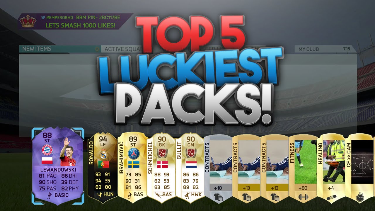 Fifa 16 Top 5 Luckiest Packs Ever Seen !! Ultimate Team Pele In A Pack Pack Reactions
