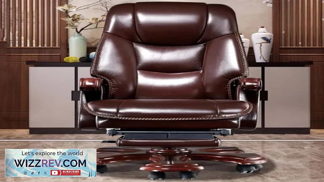 Кожаное офисное кресло на колесиках с поддержкой, дизайн, расслабляющее современное массажное кре...