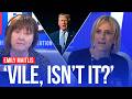 Emily Maitlis reacts to Trump telling female reporter 'quiet piggy'