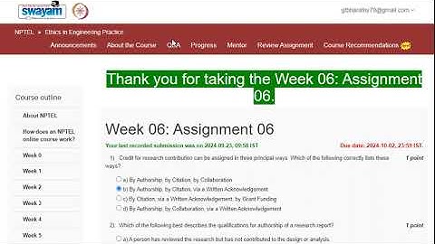 NPTEL 2024 ETHICS IN ENGINEERING PRACTICE WEEK 6 SOLUTION