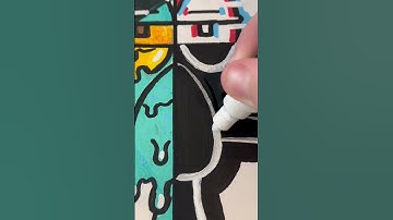 Drawing Squidward, but in 4 different styles! (Part 4) #satisfying #shorts #posca #art