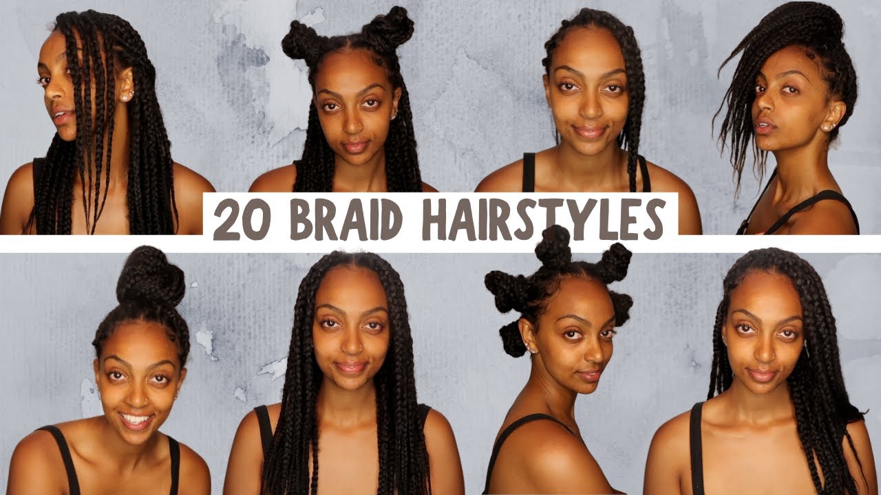 20 Ways to Style Braids - YouTube