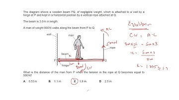 Moment and Equilibrium Questions Cambridge IGCSE O level Physics 0625 0972 5054 Lesson 25 Part b