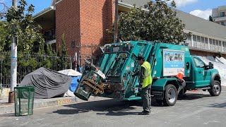 LA Sanitation: Rear Loader Garbage Truck on Public Litter