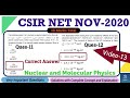 13. Nuclear and Molecular Physics Solution| CSIR NET NOV 2020| Section-C: 5-Marks| Complete Solution