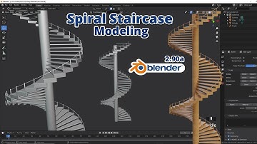 Spiral Staircase Modeling Using Array Modifier || Blender 2.90 Tutorial
