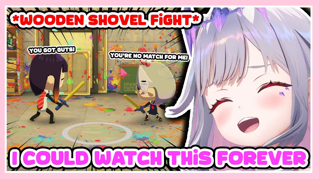 Mii Biboo Vs Mii Ina, Wooden Shovel Epic Fight In Tomodachi Life...【Koseki Bijou / HoloEN】