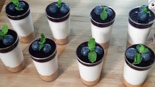 No Bake Blueberry Cheesecake | Blueberry Cheesecake shots| Recipe by Mahjabis  Kitchen
