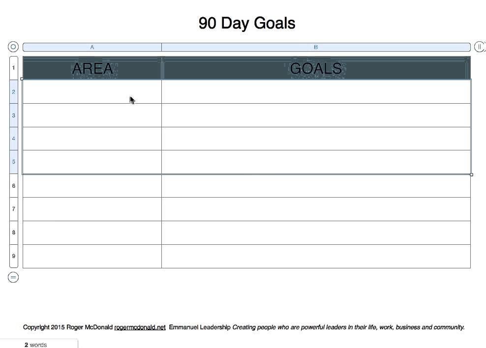 90 Day Goals BLANK TEMPLATE Video - YouTube