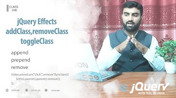 jQuery Effects, addClass, removeClass and ToggleClass, Class 29B | Frontend Development