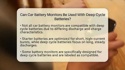 Can Car Battery Monitors Be Used With Deep Cycle Batteries? - Talking Tech Trends