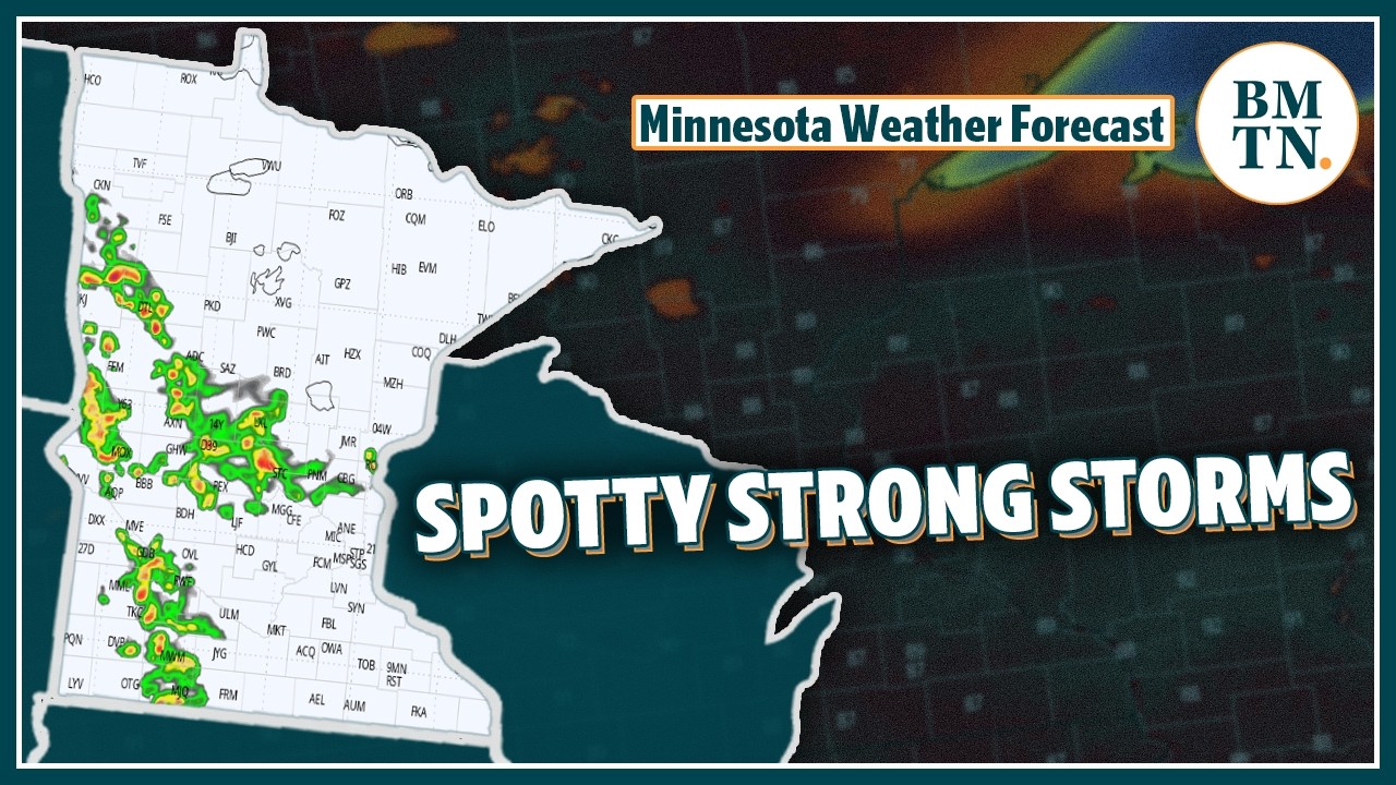 Warm, steamy air sets scene for spotty strong storms in Minnesota - YouTube