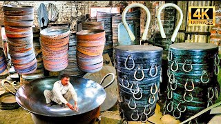 Amazing Technique of Making large Iron Fry Pans | Iron Kadai Making For Factory Complete Process
