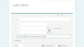 Maths Options in Forms Quizzes