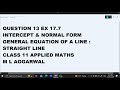 Ques 13 Ex 17.7 Distance of point from a Line: Straight Line Class 11 Applied Maths ML Aggarwal