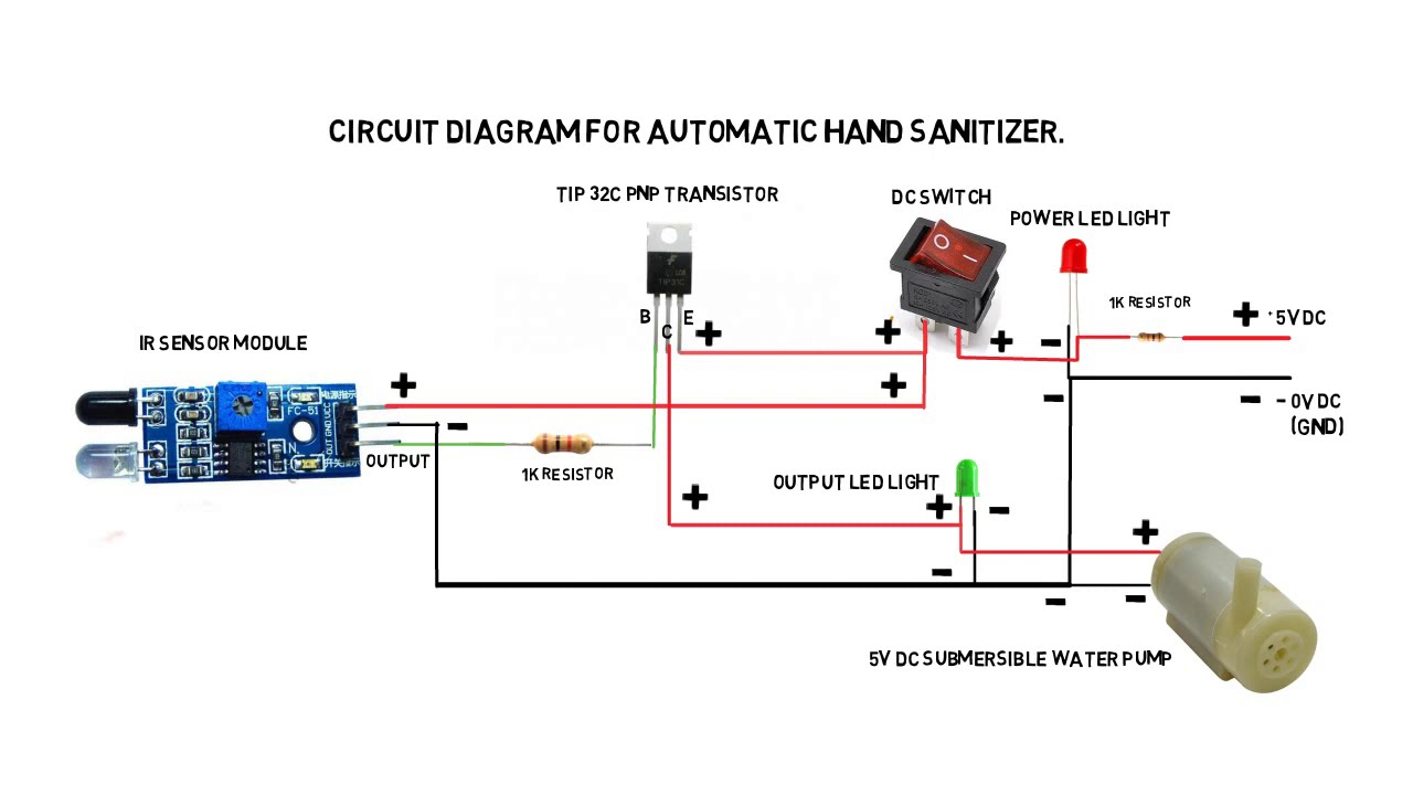How to make Automatic Hand Sanitizer Machine | part 1 | Circuit diagram