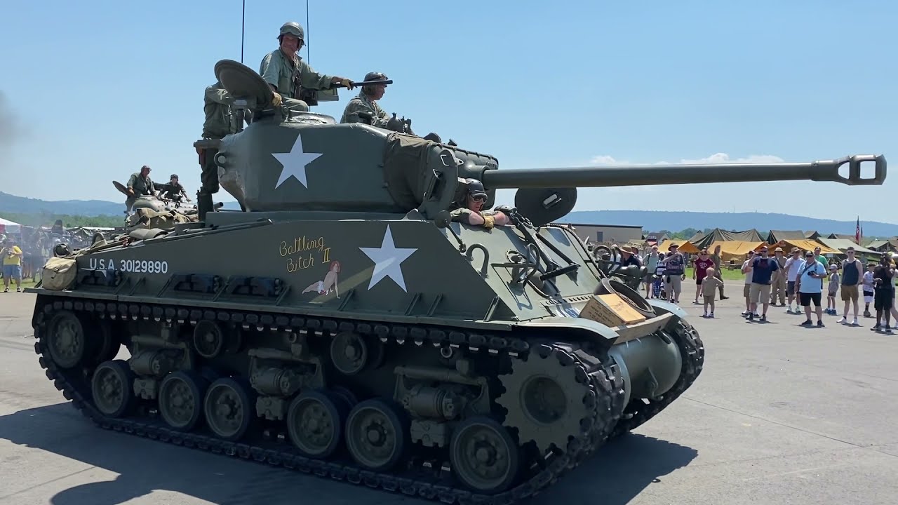 WWII Sherman Tank at the Reading PA Air Show YouTube
