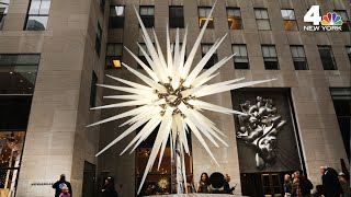 Rockefeller Center Christmas Tree Gets A 900 Pound Swarovski Star Nbc New York Youtube