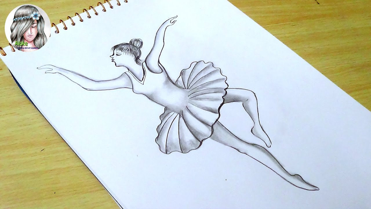 How to draw a dancing girl//Drawing dancing girl //pencil sketch art ...