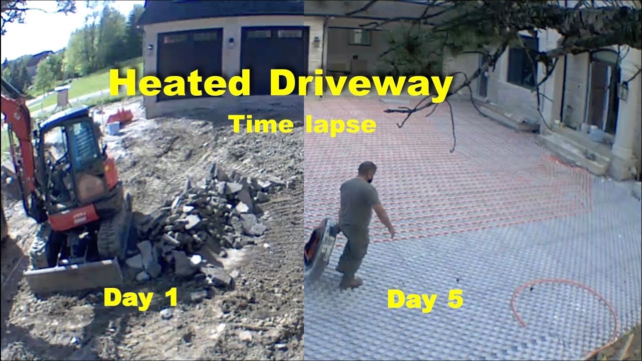 车道加热 Start to finish, Installing a Heated Driveway Base, Snow Melting ...