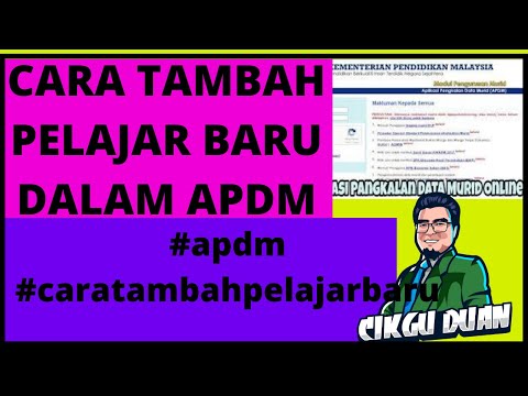 Cara Tambah Pelajar Baru Dalam APDM|APDM