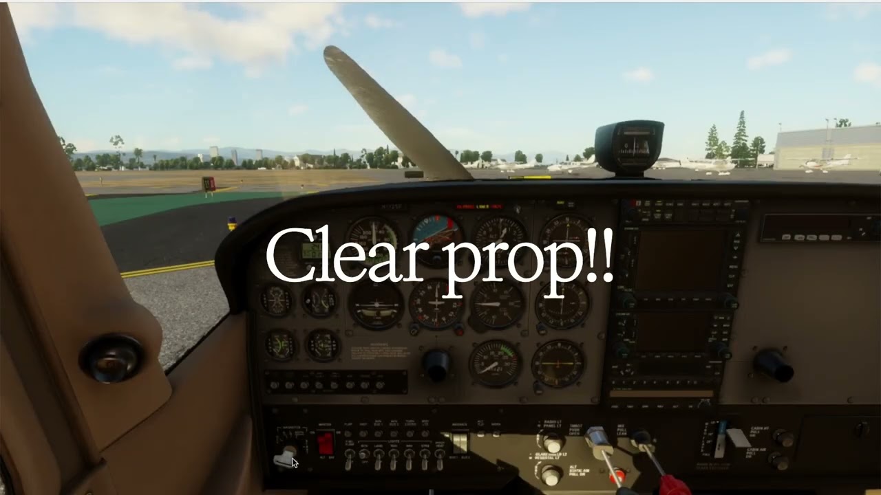 Cessna 172S Engine Start Procedure   Step by Step for Steam Gauges Simulator Tutorial