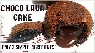 CHOCO LAVA CAKE | 3 INGREDIENTS CAKE | DOMINOS CHOCO LAVA CAKE - HOME MADE