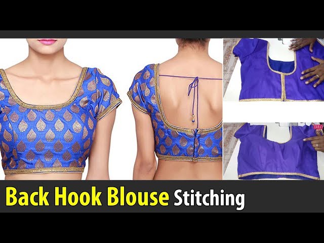 back hook blouse stitching class back open blouse back button blouse  tailoring class 