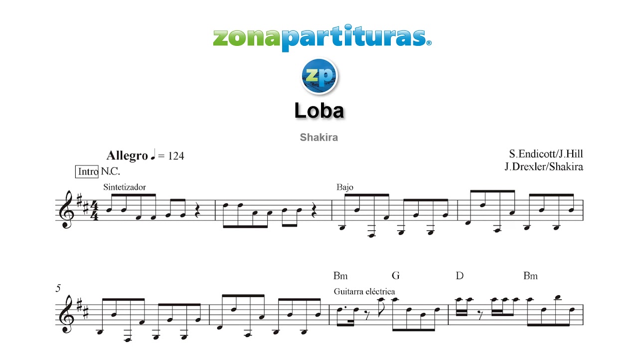 Partitura "Loba" Shakira Acordes - Chordify